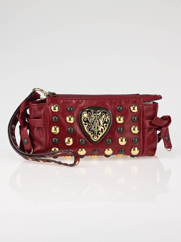 Gucci Red Leather Babouska Hysteria Clutch bag
