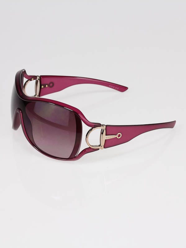 Gucci Fuchsia Horsebit Logo Oversized Wrap Sunglasses 2918/S 