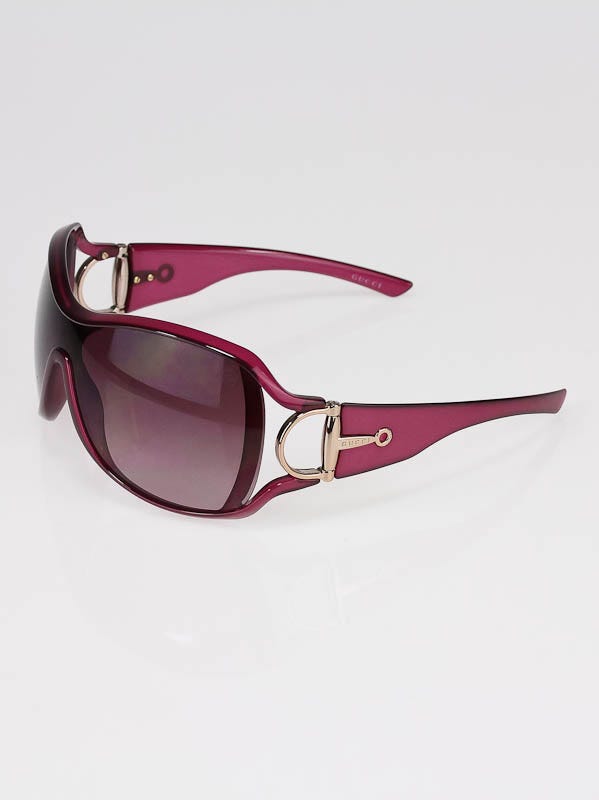 Gucci Fuchsia Horsebit Logo Oversized Wrap Sunglasses 2918/S