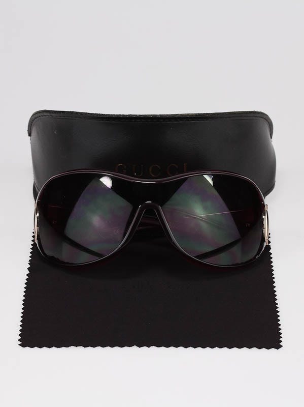 Gucci Fuchsia Horsebit Logo Oversized Wrap Sunglasses 2918/S