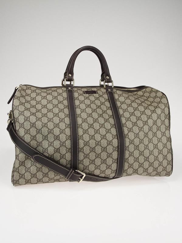 Gucci Beige/Ebony GG Coated Canvas Carryall Duffle Bag