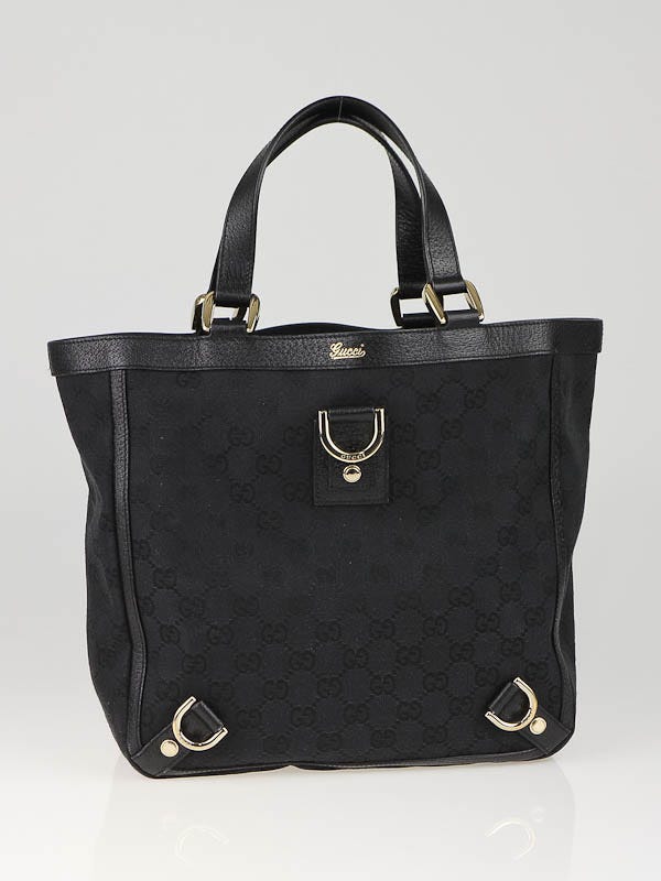 Gucci Black GG Fabric Abbey Medium Tote Bag