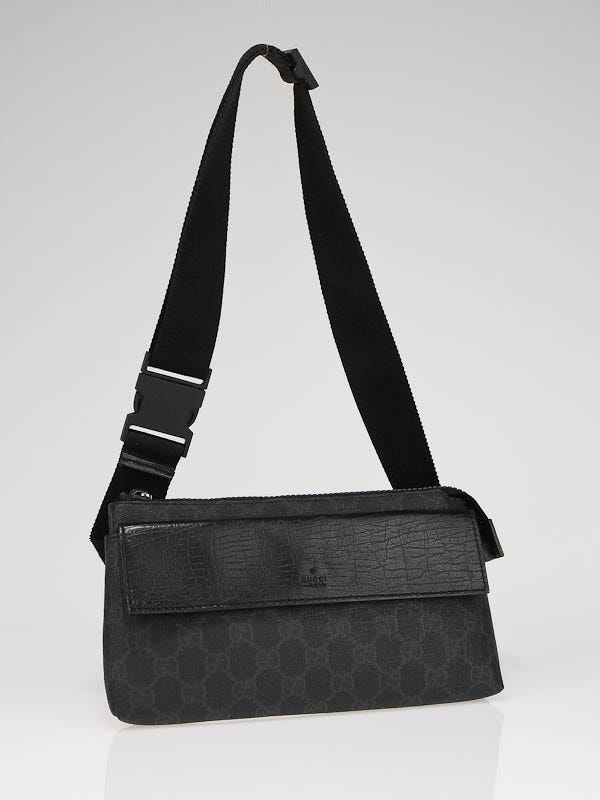 Gucci Black GG Coated Canvas Waist Belt Bag