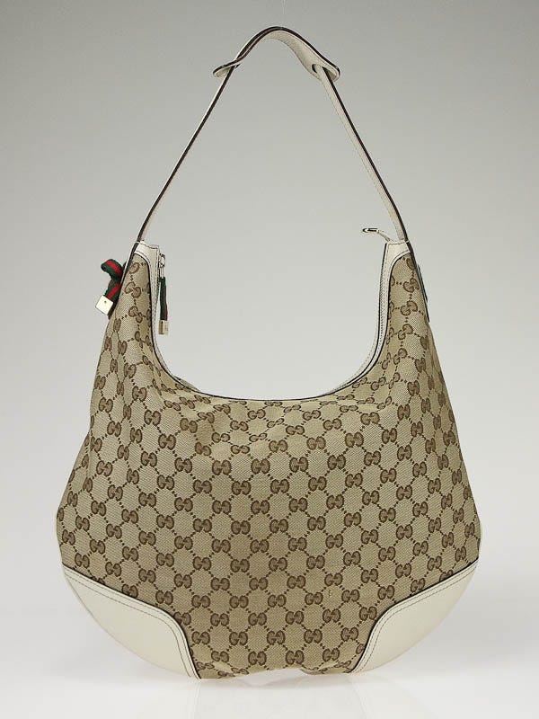 Gucci Beige/Ebony GG Canvas Princy Hobo Bag - Yoogi's Closet