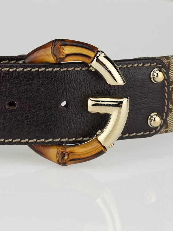 Gucci GG Canvas Bamboo Buckle Belt | Yoogi's Closet Gucci GG Canvas Bamboo Buckle Belt | Yoogi's Closet