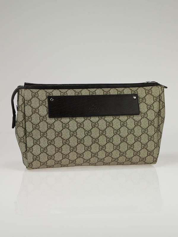 Gucci Beige/Brown GG Coated Canvas Cosmetic Bag