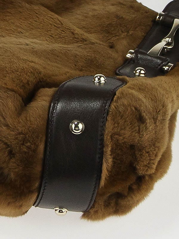 Gucci Brown Mink Fur Pelham Shoulder Bag | Yoogi's Closet
