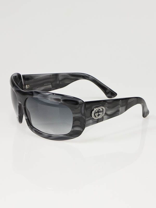 Gucci Black and White Marbled Frame GG Logo Sunglasses -2971/S