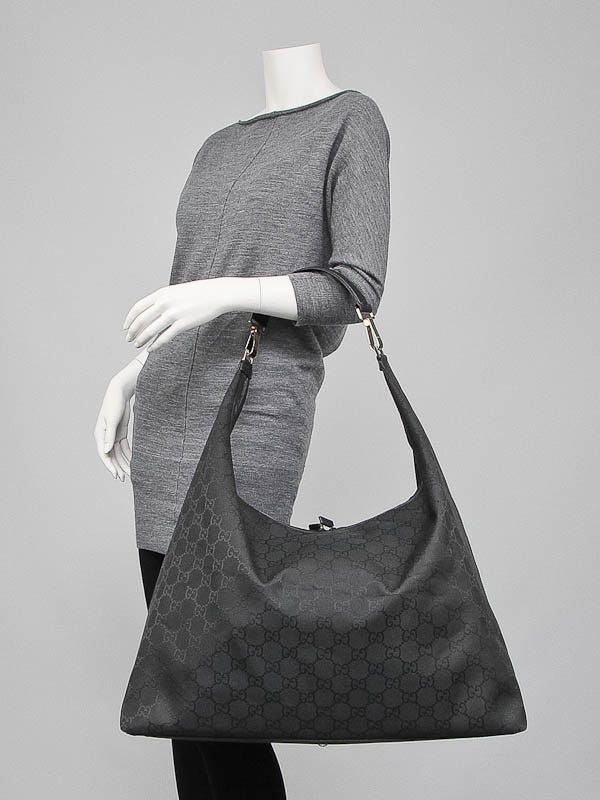 Gucci Black GG Nylon Extra-Large Travel Hobo Bag | Yoogi's Closet