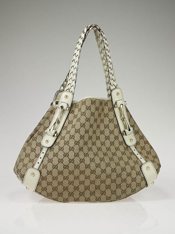 Gucci Beige/Ivory GG Canvas Medium Pelham Shoulder Bag