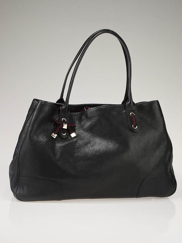 Gucci Black Leather Large Princy Tote Bag | Yoogi's Closet