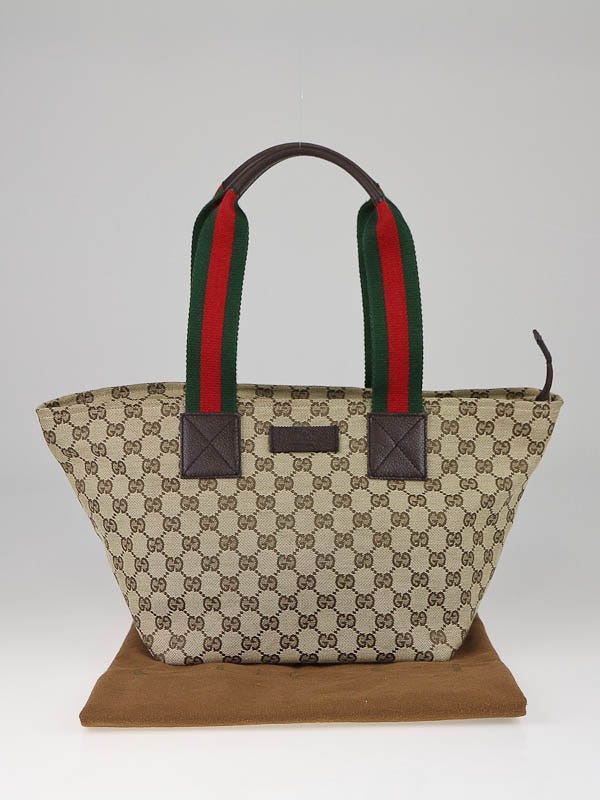 GUCCI Tote Bag Shoulder Bag Handbag Sherry line GG canvas 131228