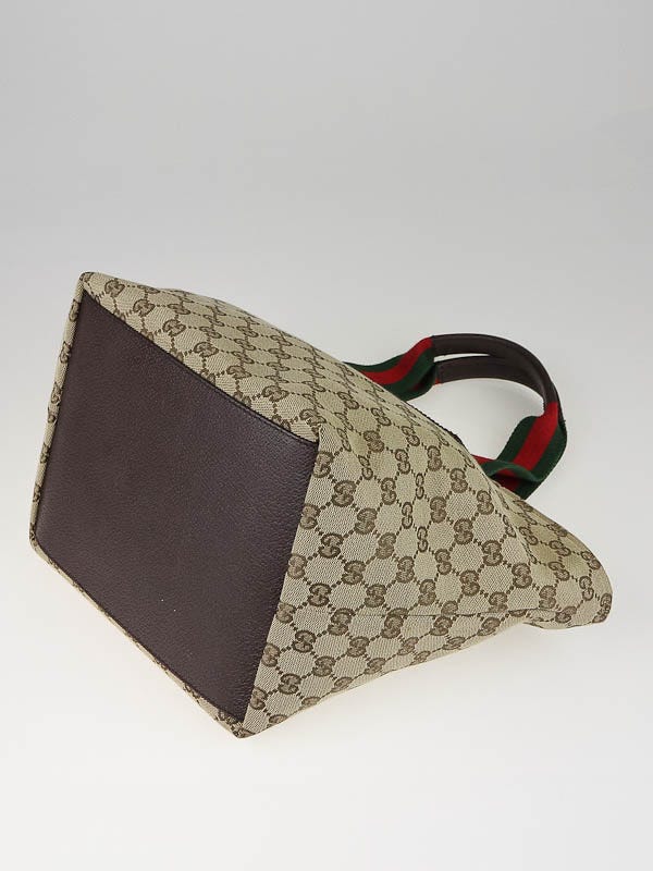 GUCCI Tote Bag Shoulder Bag Handbag Sherry line GG canvas 131228