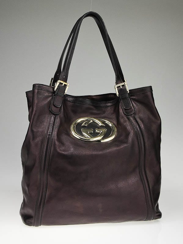 Gucci Black Leather Medium Britt Tote Bag