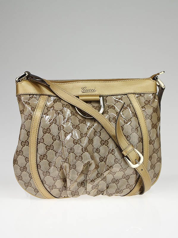 Gucci Beige/Ebony GG Canvas D-Ring Crossbody Bag
