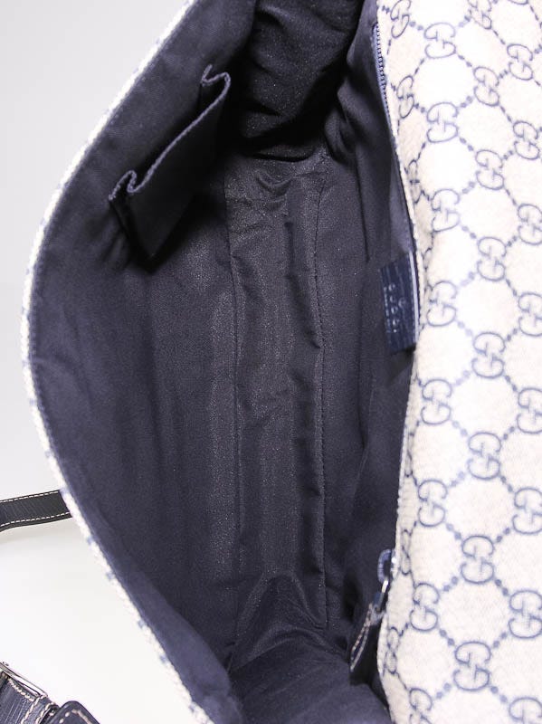 Vintage Gucci Shoulder Bag Navy Blue PVC