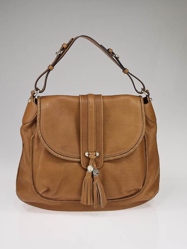Gucci Tan Leather Marrakech Flap Shoulder Bag