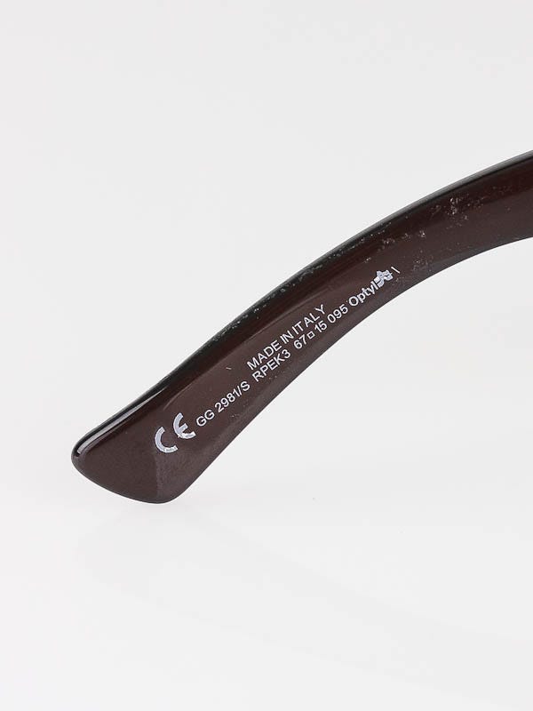 Gucci Dark Brown Frame Gradient Tint Buckle Sunglasses-2981