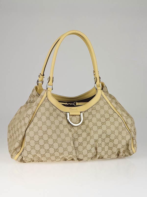 GUCCI Abbey D Ring GG Canvas Large Hobo Bag Brown 189835 - Final Sale