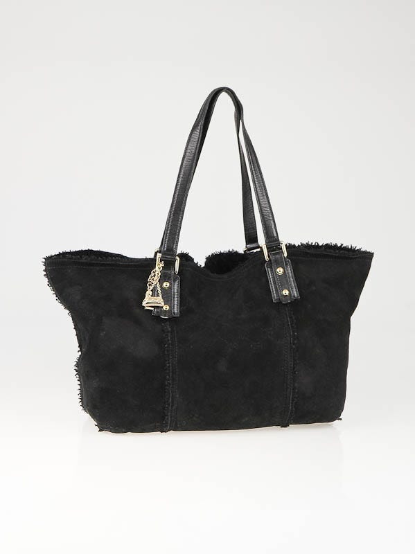 Gucci Black Suede/Shearling Guccissima Jolicoeur Tote Bag