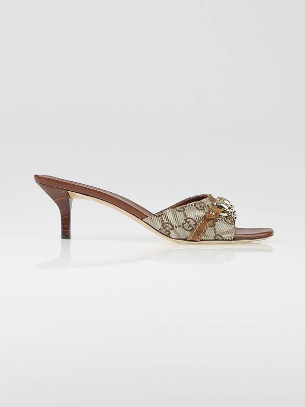 靴 Gucci Beige bow GG mules Gucci Men's GG Jacquard Horsebit Mule in Beige Gucci