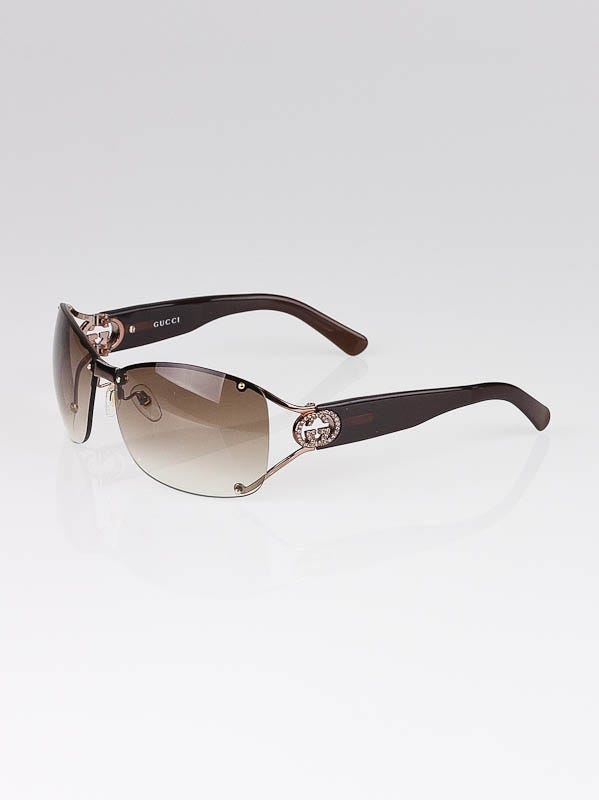 Gucci Brown Metal Frame Gradient Tint GG  Sunglasses- 2829