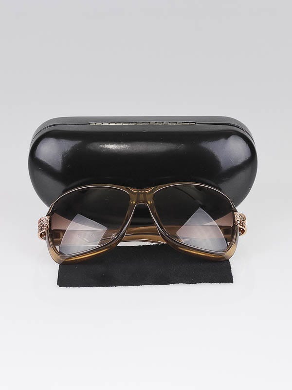 Gucci Bronze Frame Crystal GG Sunglasses-2985/S | Yoogi's Closet