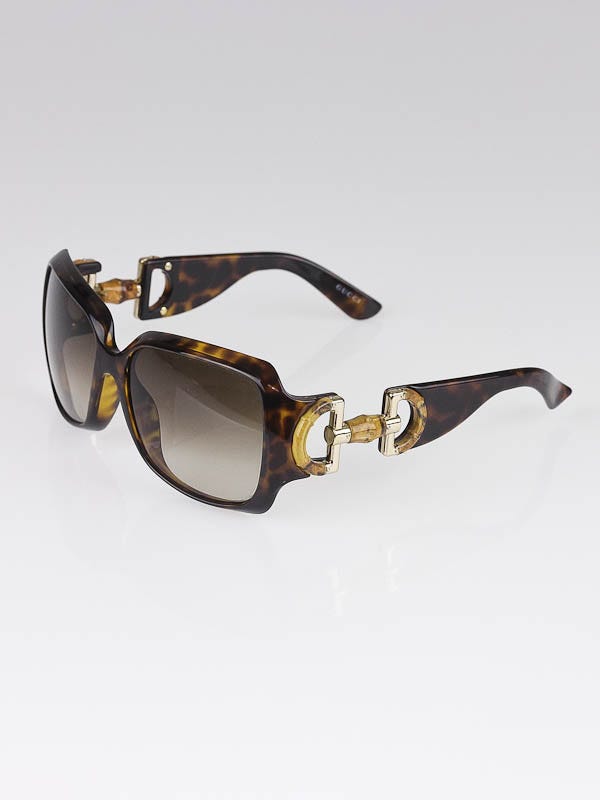 Gucci Tortoise Shell Frame Bamboo Horsebit Sunglasses-GG 2969/S