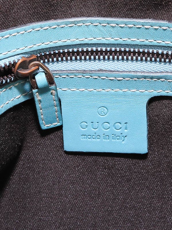 Gucci Light Blue Leather Interlocking Small Shoulder Bag | Yoogi's