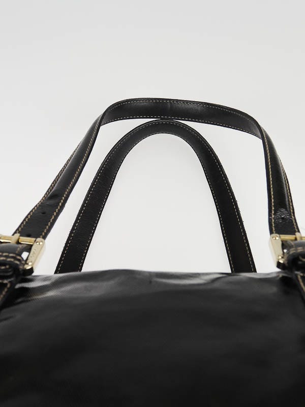 Gucci Black Dialux Britt Medium Boston Bag - Yoogi's Closet