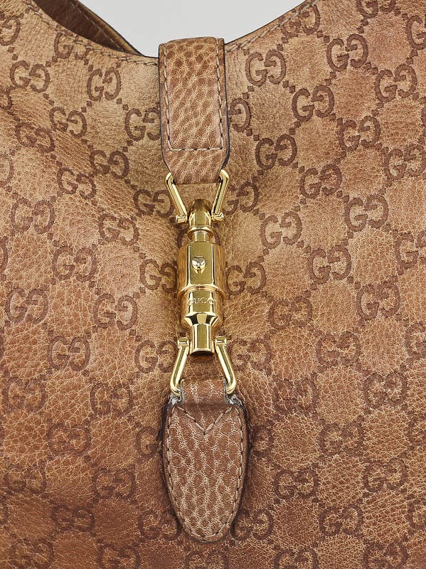Gucci Brown Leather New Jackie Medium Shoulder Bag - Yoogi's Closet