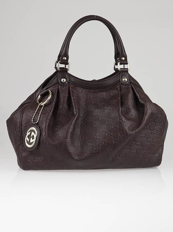 Gucci Brown Guccissima Leather Sukey Shoulder Bag - Yoogi's Closet