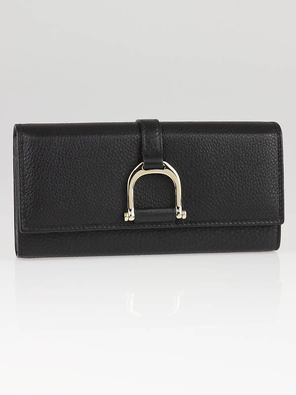 Gucci Black Leather Greenwich Continental Wallet