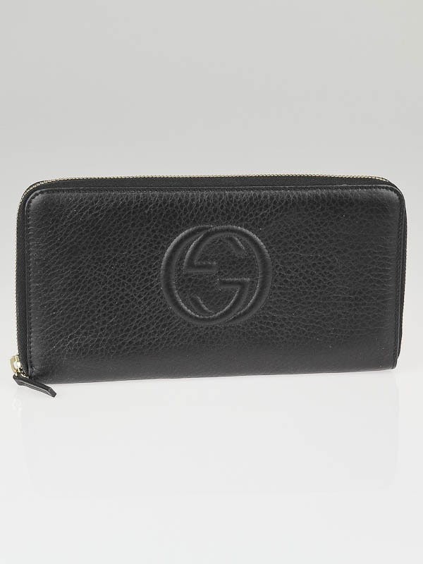 Gucci Black Leather Soho Zip Around Organizer Wallet