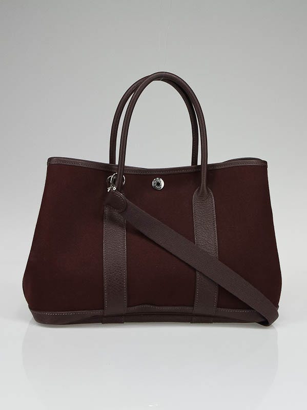 Hermes Brown Canvas and Leather Garden Party TPM Bag Hermes