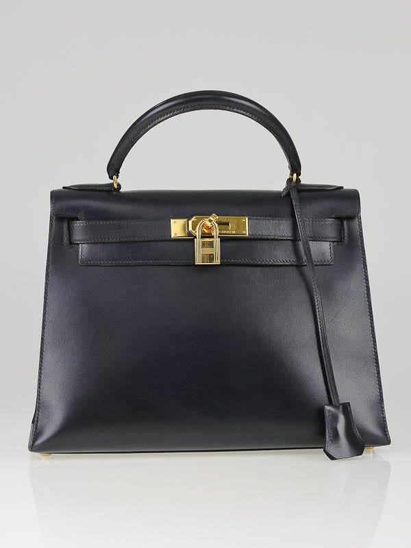 Hermes Black Swift Leather Gold Plated Kelly Cut Bag - Yoogi's Closet