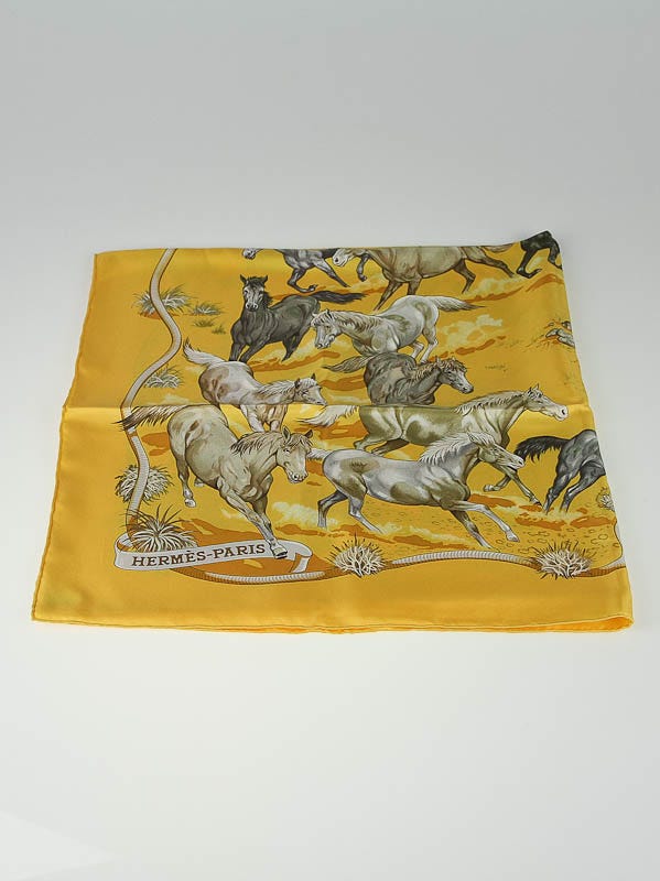 Hermes 90cm 'Les Mustangs' Robert Dallet Silk Scarf