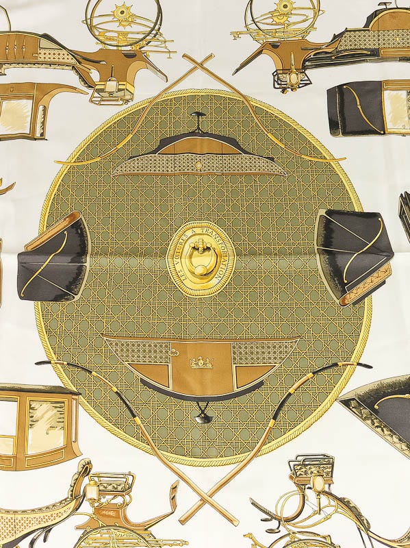 Hermes 90cm 'Les Voitures A Transformation' Francoise de La