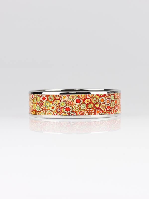 Hermes Orange Millefiori Enamel Printed Bracelet