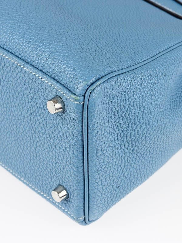 Hermès Bleu Jean Retourne Kelly 32cm of Togo Leather with Gold