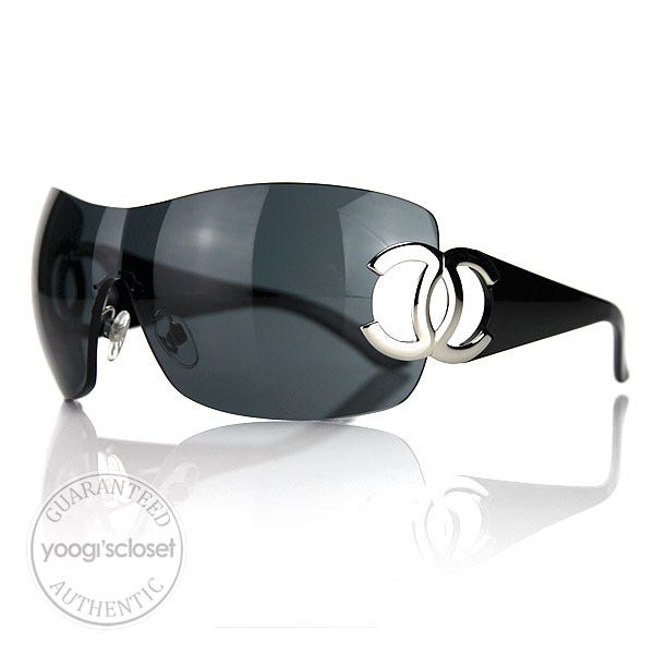 Chanel Gray Chrome CC Logo Sunglasses 4124