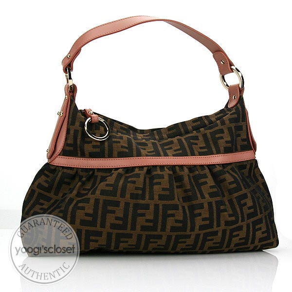 Fendi Tobacco Zucca Canvas Chef Shoulder Bag - 8BR344