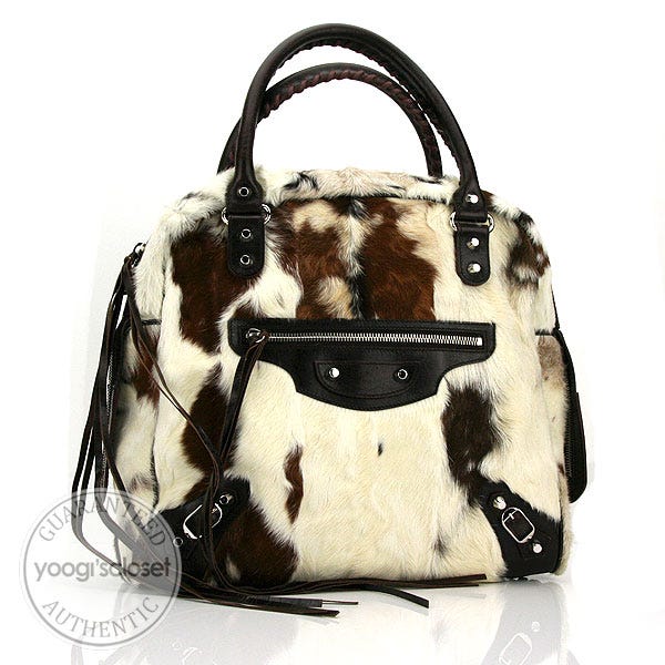 Balenciaga Limited Edition Pony Hair Mini-Bowling Bag