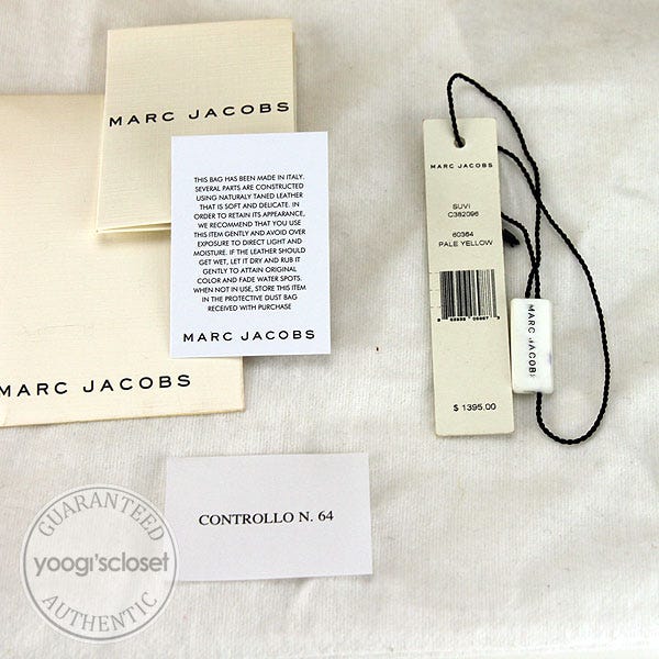 Marc Jacobs Pale Yellow Leather Daydream Suvi Bag - Yoogi's Closet