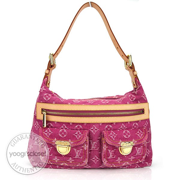 Louis Vuitton Fuschia Denim Monogram Denim Baggy PM Bag