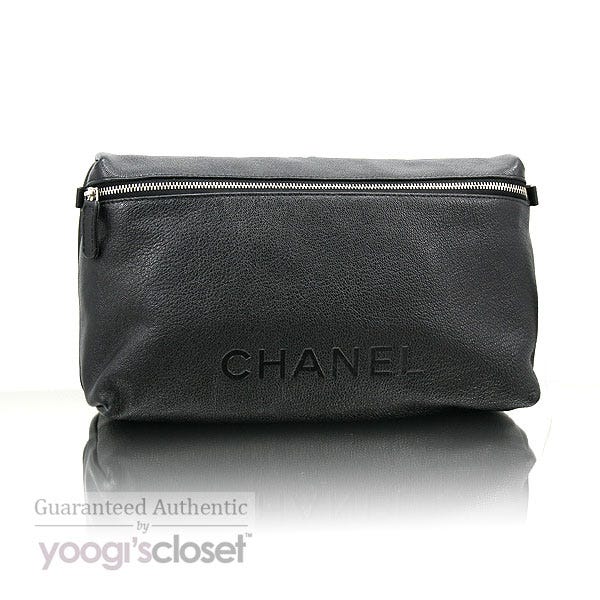 Chanel Black Leather Cosmetic Case Bag