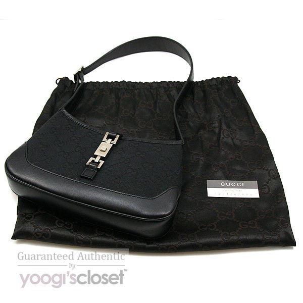 Gucci Black GG Fabric Jackie O Mini Shoulder Bag - Yoogi's Closet