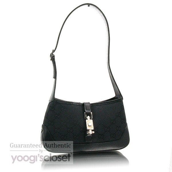 Gucci Black GG Fabric Jackie O Mini Shoulder Bag