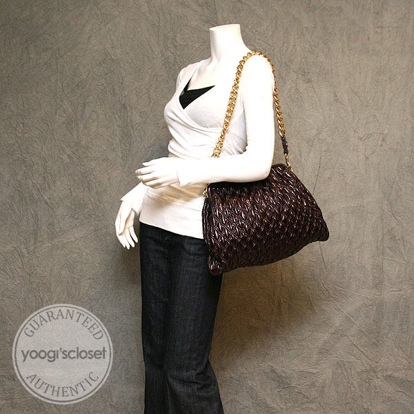 Marc Jacobs Plum Quilted Calfskin Leather Mina Stam Bag | Yoogi's