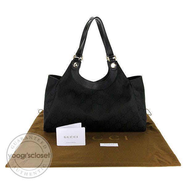 Gucci Black GG Nylon Charmy Hobo Bag | Yoogi